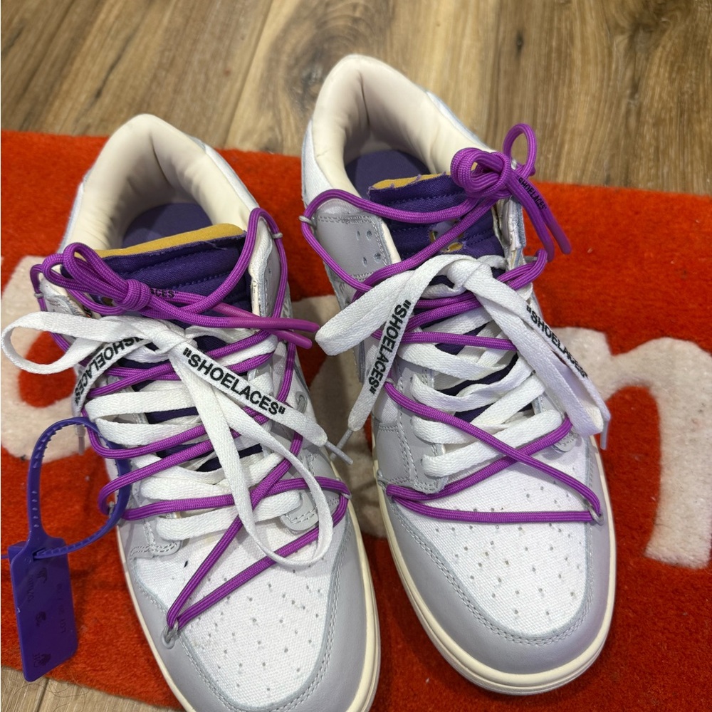 Off-White Purple and White Sneakers
